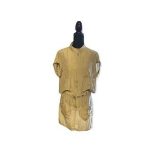 EDUN khaki dress with belt and pockets